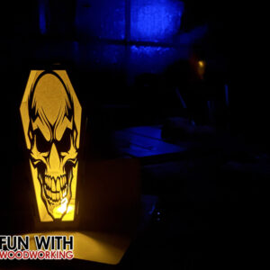 10" Coffin Lantern - Grinning Skull - digital design files