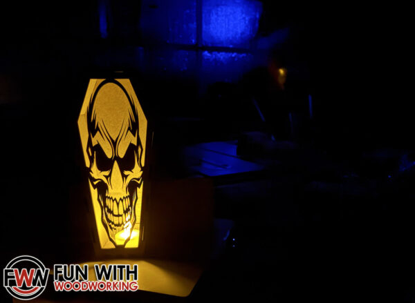 10" Coffin Lantern - Grinning Skull - digital design files