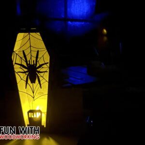 10" Coffin Lantern - Spider on Web - digital design files
